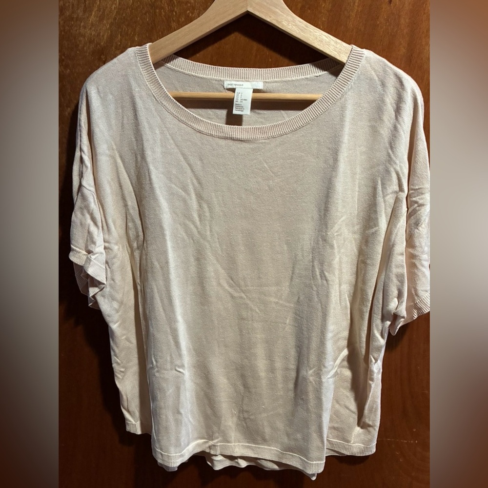 H&M Pale Blush Short Sleeve Women's Top